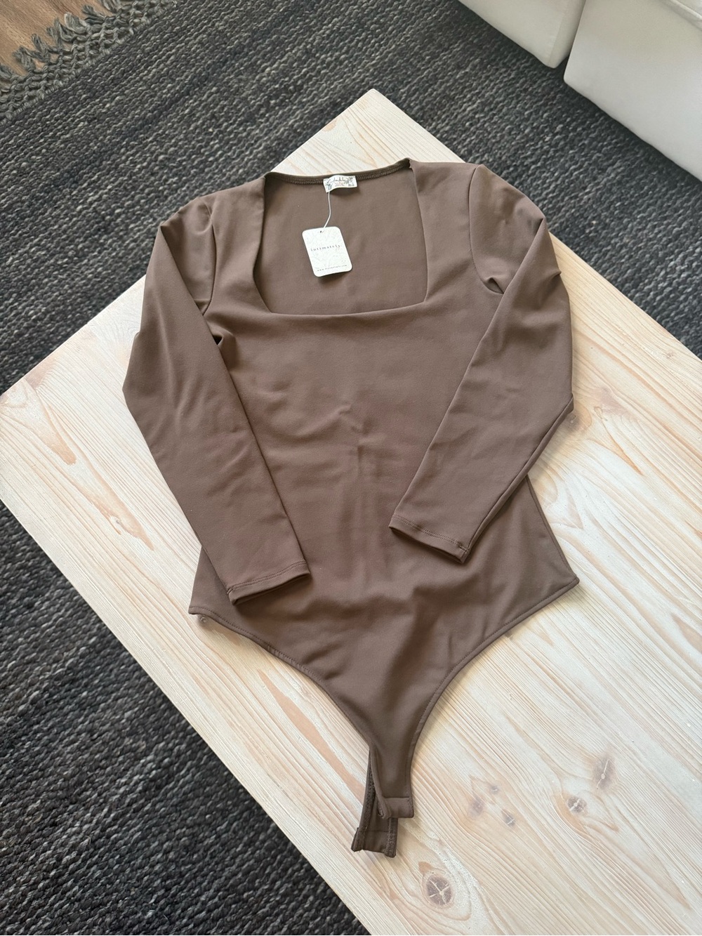 Free People Intimately Square Neck Long Sleeve Bodysuit